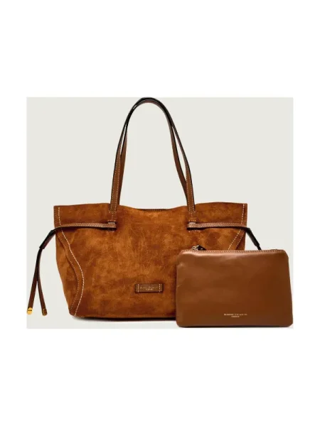 GIANNI CHIARINI Geantă shopper + borsetă VIOLETTE | piele întoarsă