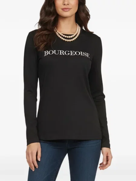 Top Moschino Cheap & Chic cu perle negru