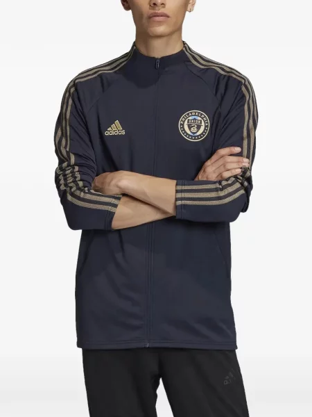 Pruhované krajkové pruhované tričko Adidas s vázáním šedé