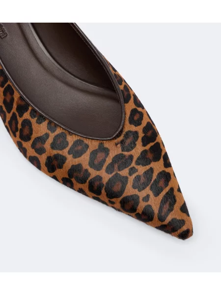 Pantofi cu toc Max Mara cu imagine cu model leopard maro