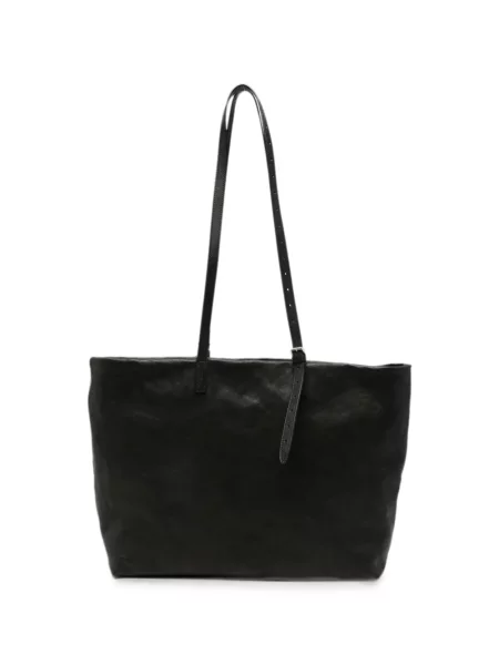 Geantă shopper Ann Demeulemeester din piele zdrențuiți negru
