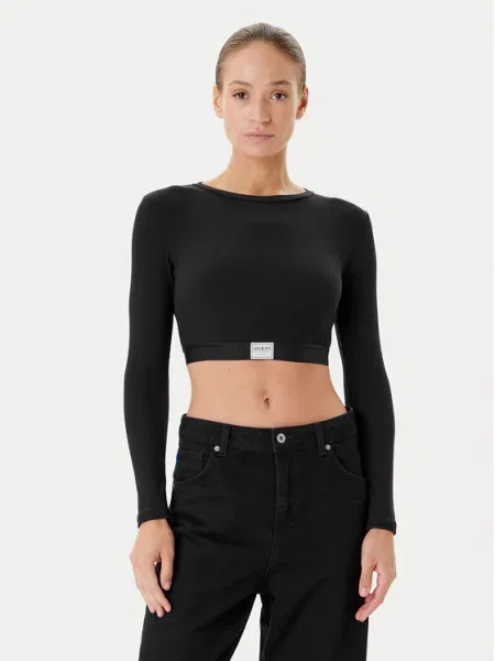 Guess Blúz Regular Fit fekete