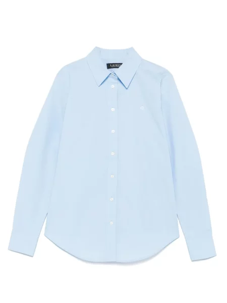Cămașă Lauren Ralph Lauren din poplin albastru