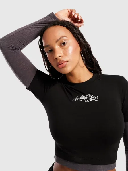 Hoodrich T-Shirt Fitted Double Layer Ls czarna