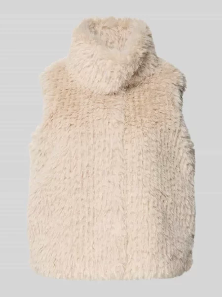 Kamizelka z obszyciem ze sztucznego futra Amber & June beżowa