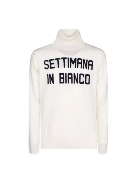 Sweter Mc2 Saint Barth wełniany z nadrukiem biały