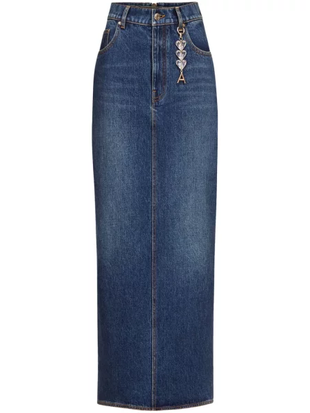 Spódnica jeansowa Area do kolan niebieska