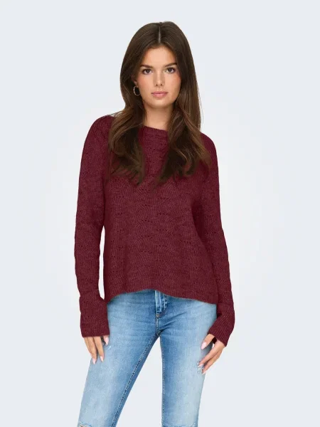 ONLY Pulover ONLLOLLI bordeaux roșu