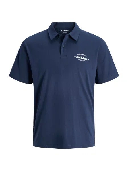 Jack & Jones Plus Tričko JJBRANDON námornícka modrá biela