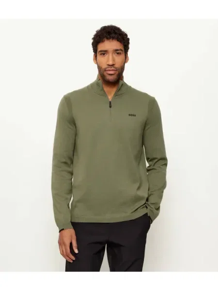 BOSS GREEN Pulover KN_Ever-X QZ verde