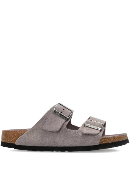 Sandale Birkenstock din piele de căprioară gri