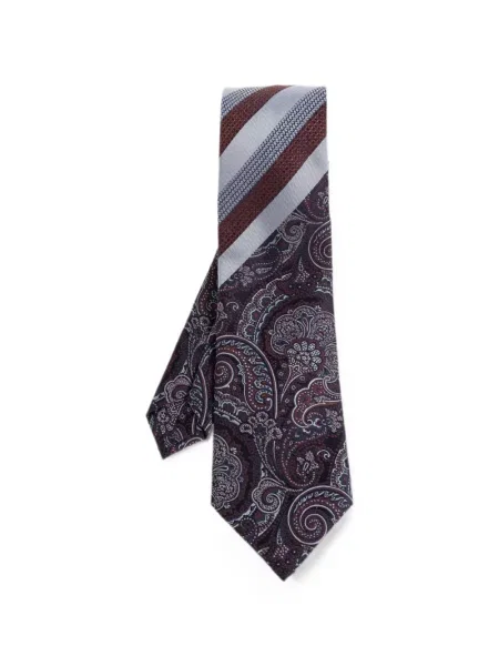 Cravată Etro cu imagine cu model paisley maro