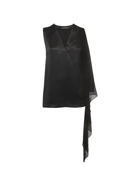 Top Max Mara din satin drapat negru