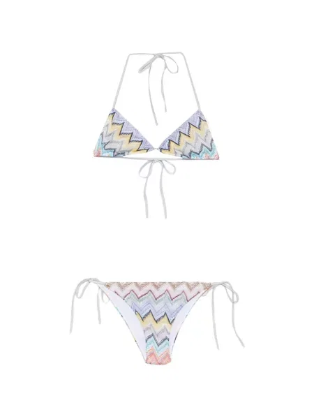 Bikini Missoni tricotate alb
