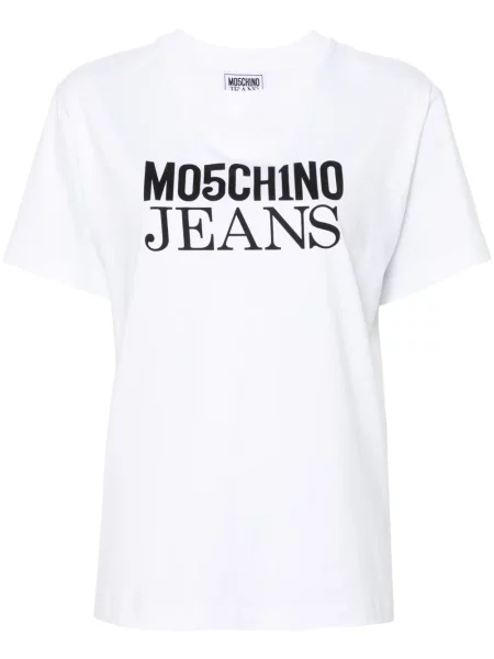 Koszulka Moschino Jeans z nadrukiem biała