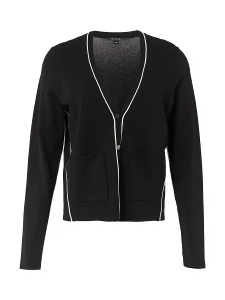 COMMA Pletena jopa črna bela