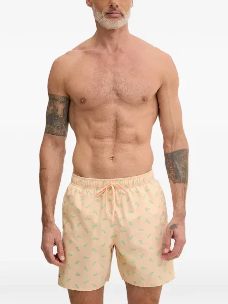 Slip de baie Lacoste cu imagine roz