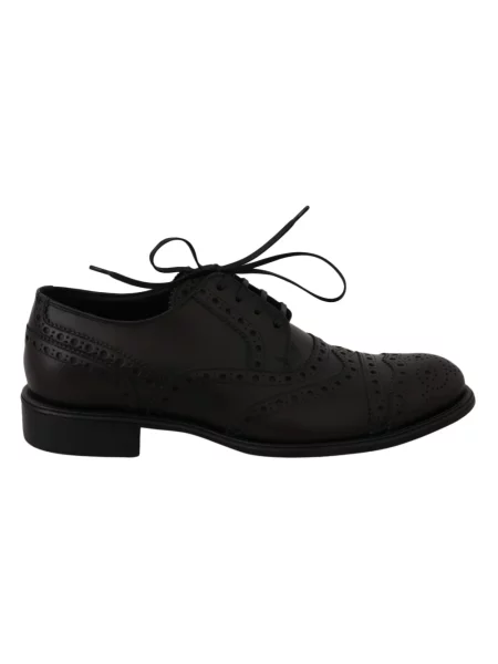 Derby Dolce And Gabbana skórzany elegancki czarny
