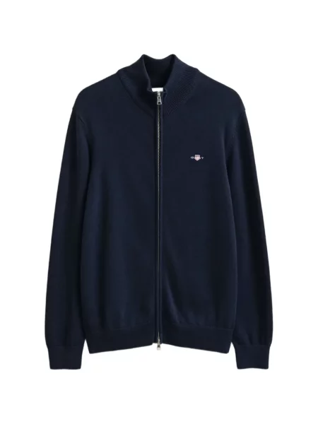 Pulover Gant cu broderie albastru