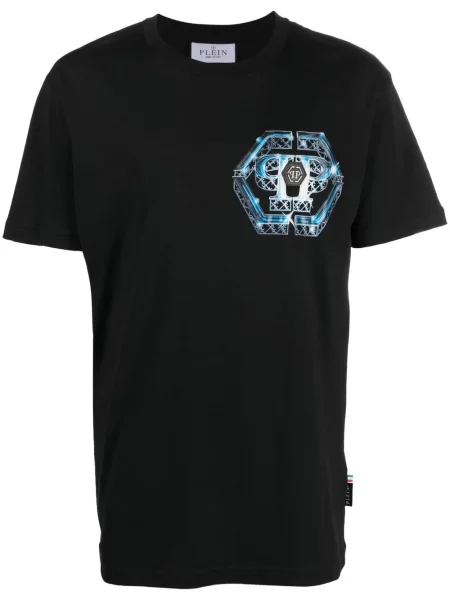 Tricou Philipp Plein cu imagine negru