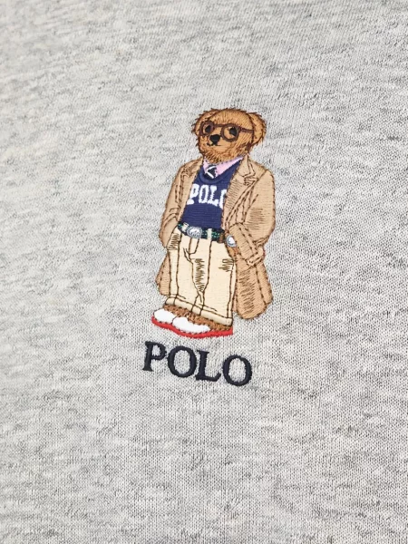 Hanorac cu glugă Polo Ralph Lauren cu broderie gri