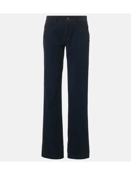 Pantaloni The Row de catifea cord albastru