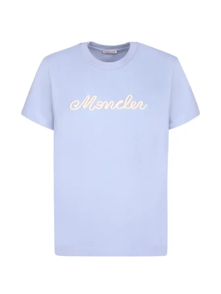Tricou Moncler cu broderie albastru