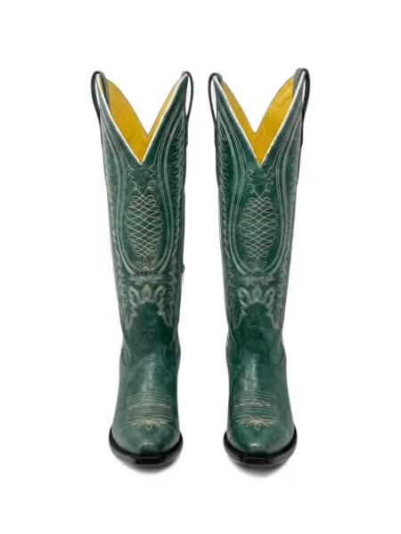 Botine Nortalie din piele verde