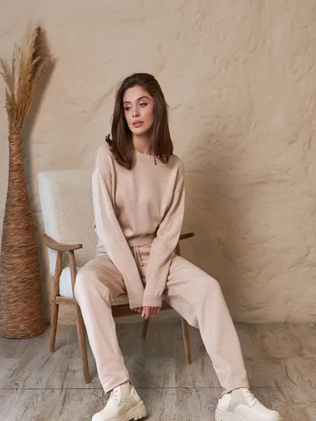 Штани повсякденні TrikoBakh пудра