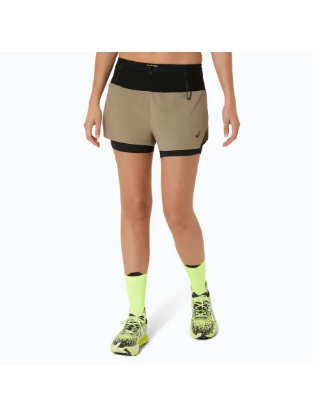 Дамски шорти за бягане ASICS Fujitrail pepper / performance black черно