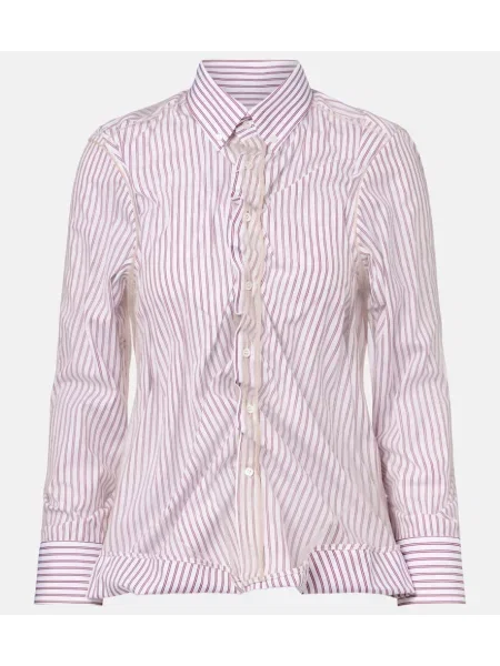 Cămașă Maison Margiela cu volane din poplin alb