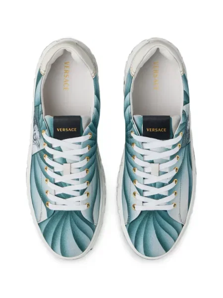 Sneakerși Versace din canvas albastru