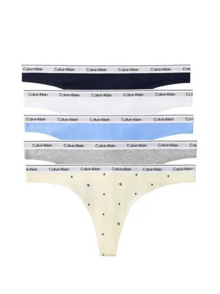 Chiloți tanga Calvin Klein Underwear cu autograf galben