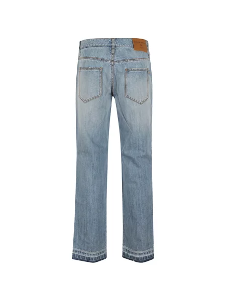 Дънки straight leg Ermanno Scervino с дантела синьо