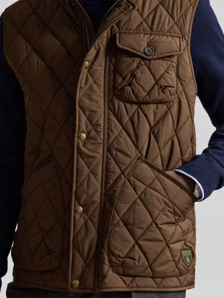 Kamizelka o kroju regular fit z naszywką z logo model BEATON' Polo Ralph Lauren brązowa