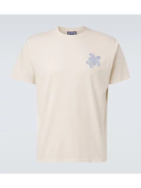 Tricou Vilebrequin cu broderie din jerseu alb