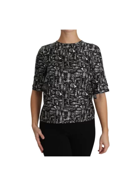 Bluzka Dolce And Gabbana z nadrukiem czarna