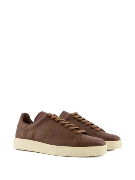 Sneakerși Tom Ford din piele maro