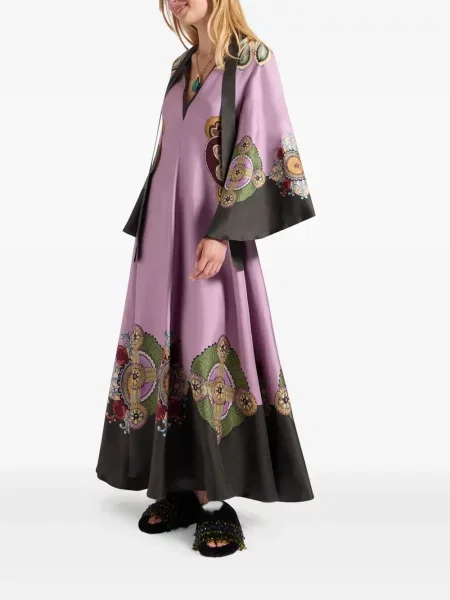 Rochie maxi La Doublej de costum roz