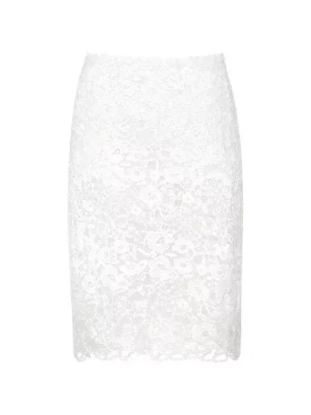 Fustă midi Vivetta cu model floral din dantelă până la genunchi