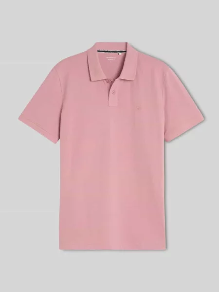 Koszulka polo o kroju regular fit z mieszanki bawełny Tom Tailor różowa