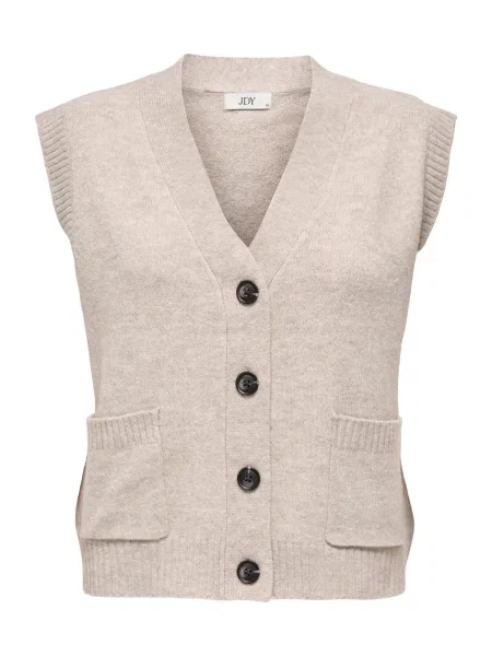 JDY Vestă tricotată JDYSUPER taupe gri