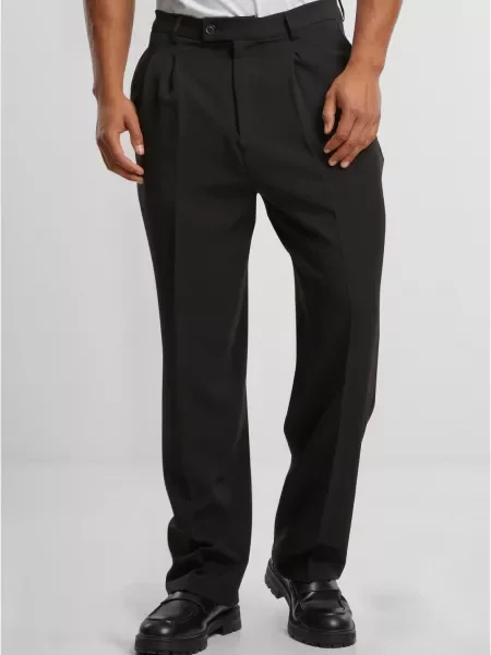 Pantaloni Urban Classics plisate negru