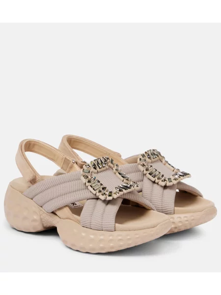 Sandali Roger Vivier z odprtimi petami bež