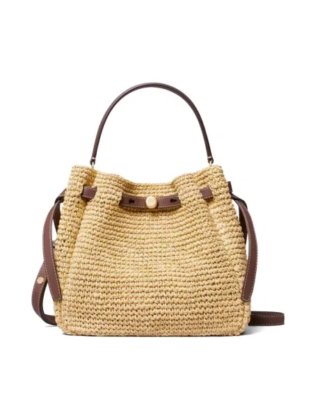 Kapelusz Tory Burch pleciony beżowy