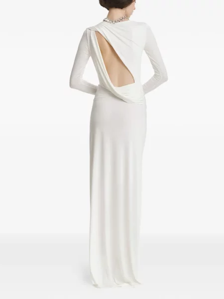 Rochie maxi 2310 Studio cu volane alb