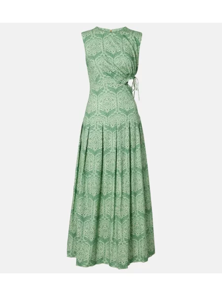 Rochie maxi Agua By Agua Bendita cu imagine de costum verde
