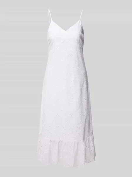 Sukienka casualowa taliowana z czystej bawełny model ‘VILDE’ Pieces biała