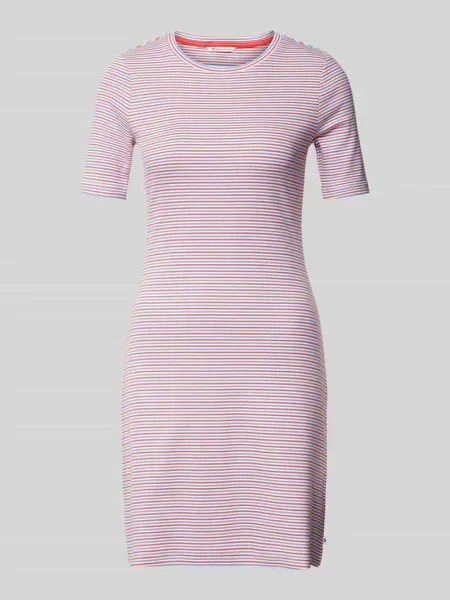 Sukienka T-shirtowa ze wzorem w paski Tom Tailor Denim niebieska