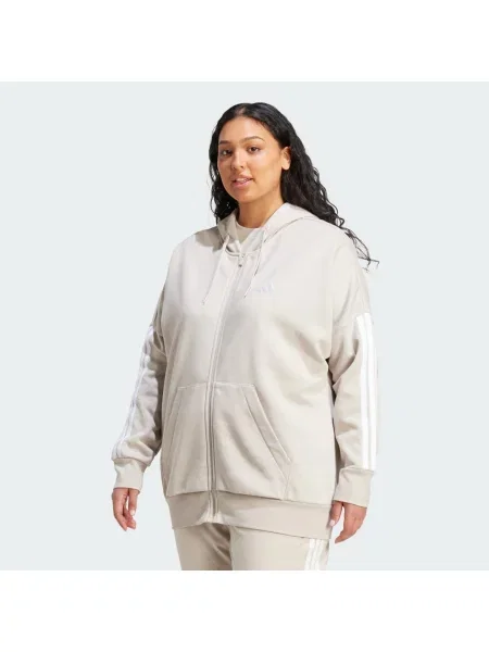 Bluza Essentials Full-Zip Fleece Hoodie Plus Size biała